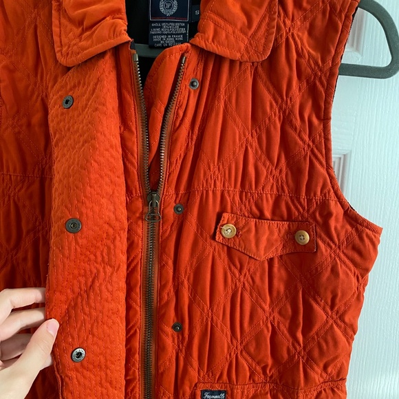 Faconnable - Orange Water Resistant Quilted Puffer Vest - Picture 3 of 9